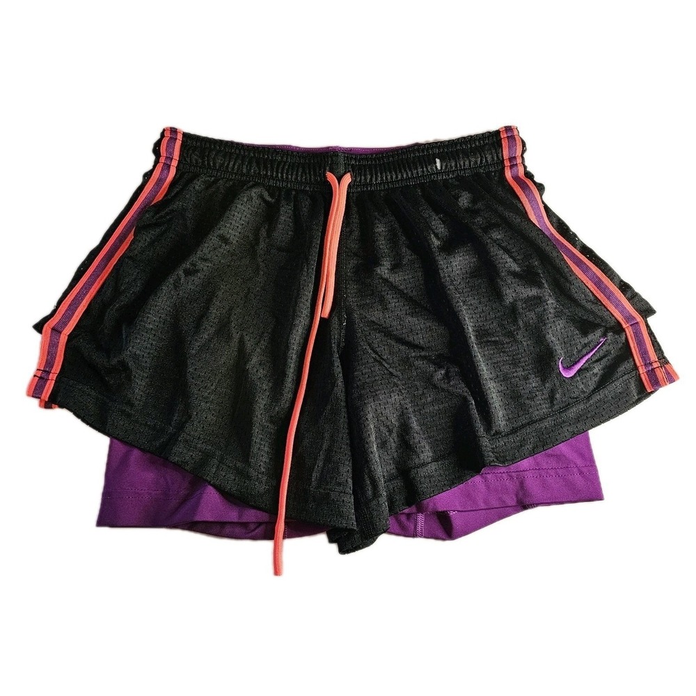 Nike Dri-Fit‎ Women's Running Shorts Black Purple Orange Size S